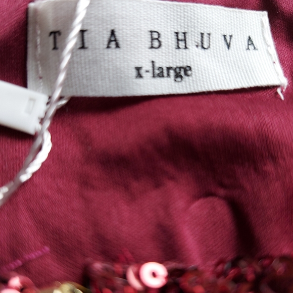Tia Bhuva Cropped Sequin Top 3/4 Sleeve Lined Festive Blouse zip Jacket NWTsz XL - Picture 8 of 10
